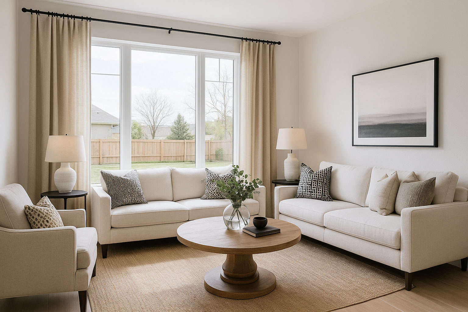 Bright living room interior